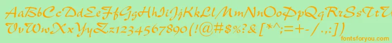 NewBerolinaMt Font – Orange Fonts on Green Background