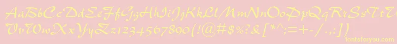 NewBerolinaMt Font – Yellow Fonts on Pink Background