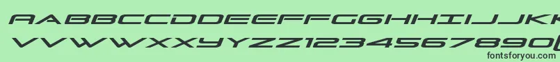 フォントGrandsportsemital – 緑の背景に黒い文字