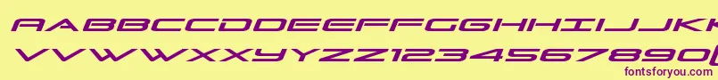 Grandsportsemital Font – Purple Fonts on Yellow Background