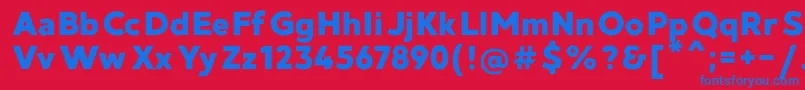 MadeGoodtimeGroteskPersonalUse Font – Blue Fonts on Red Background