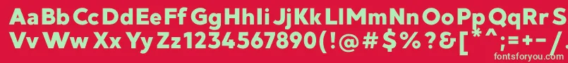 MadeGoodtimeGroteskPersonalUse Font – Green Fonts on Red Background