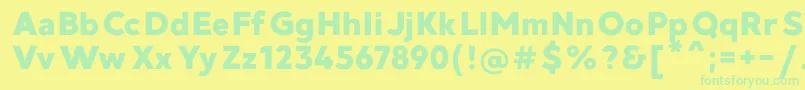 MadeGoodtimeGroteskPersonalUse-Schriftart – Grüne Schriften auf gelbem Hintergrund