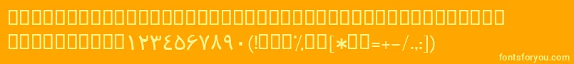 Czcionka BTraffic – żółte czcionki na pomarańczowym tle