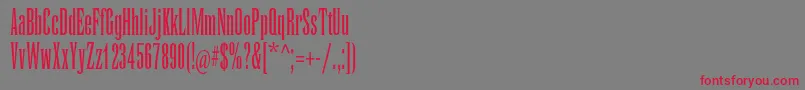 フォントRunicmtstdCondensed – 赤い文字の灰色の背景