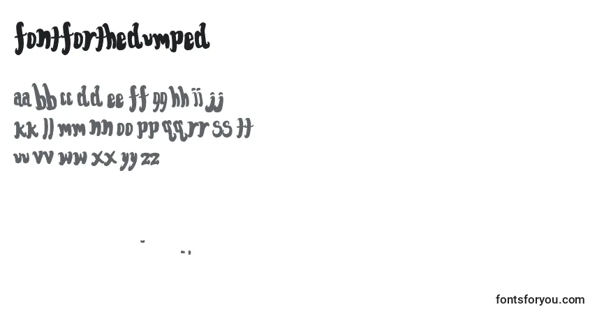 A fonte Fontforthedumped – alfabeto, números, caracteres especiais