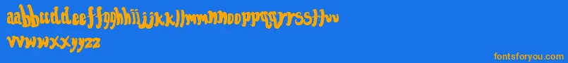 Fontforthedumped Font – Orange Fonts on Blue Background