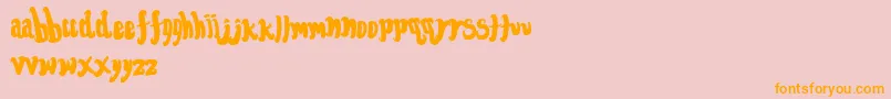 Fontforthedumped-Schriftart – Orangefarbene Schriften auf rosa Hintergrund