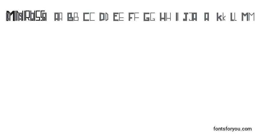 Шрифт Miniruss – алфавит, цифры, специальные символы
