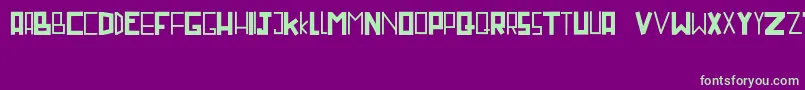 Miniruss Font – Green Fonts on Purple Background