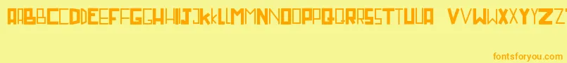 Miniruss Font – Orange Fonts on Yellow Background