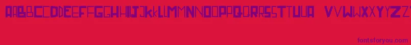 Miniruss Font – Purple Fonts on Red Background