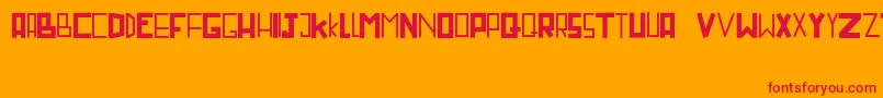 Miniruss Font – Red Fonts on Orange Background