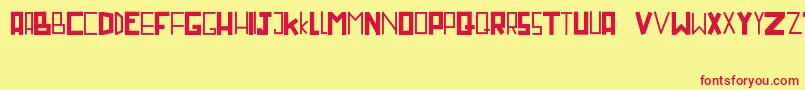 Miniruss Font – Red Fonts on Yellow Background