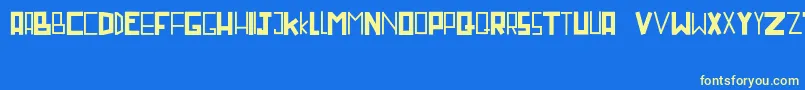 Miniruss Font – Yellow Fonts on Blue Background