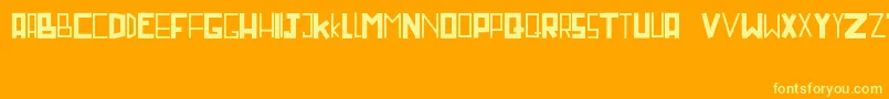 Miniruss Font – Yellow Fonts on Orange Background
