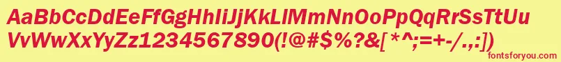 FranklinGothicDemiРљСѓСЂСЃРёРІ Font – Red Fonts on Yellow Background