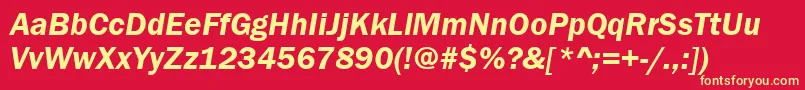 FranklinGothicDemiРљСѓСЂСЃРёРІ Font – Yellow Fonts on Red Background