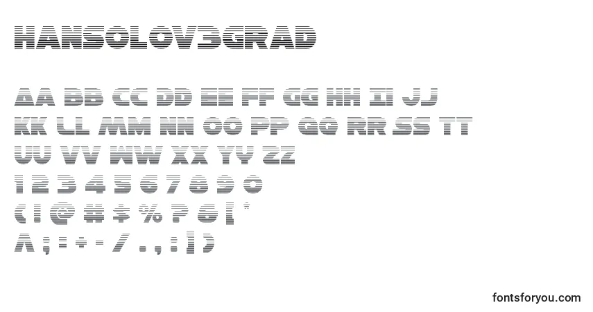 Czcionka Hansolov3grad – alfabet, cyfry, specjalne znaki
