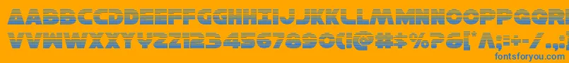 フォントHansolov3grad – オレンジの背景に青い文字