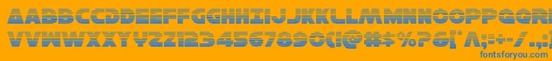 Hansolov3grad Font – Blue Fonts on Orange Background
