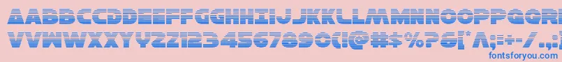 Hansolov3grad-Schriftart – Blaue Schriften auf rosa Hintergrund