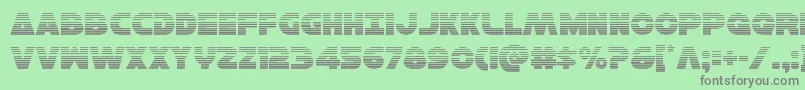 Hansolov3grad-fontti – harmaat kirjasimet vihreällä taustalla