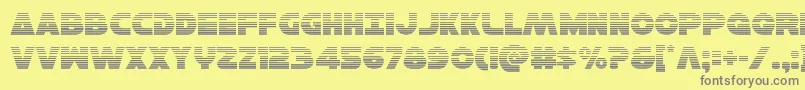 Hansolov3grad-fontti – harmaat kirjasimet keltaisella taustalla