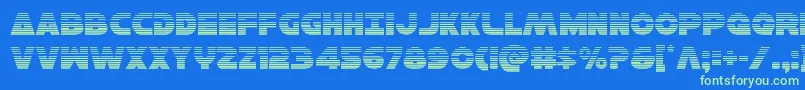 Hansolov3grad Font – Green Fonts on Blue Background