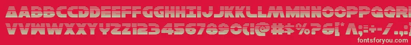 フォントHansolov3grad – 赤い背景に緑の文字