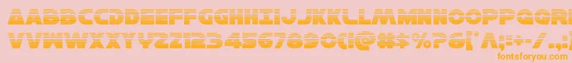 フォントHansolov3grad – オレンジの文字がピンクの背景にあります。