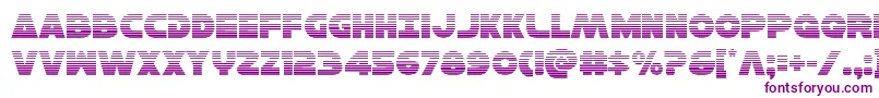 フォントHansolov3grad – 白い背景に紫のフォント