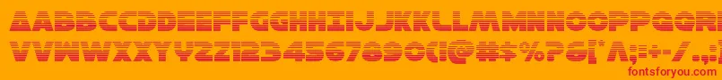 フォントHansolov3grad – オレンジの背景に赤い文字