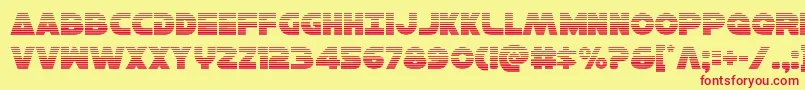フォントHansolov3grad – 赤い文字の黄色い背景