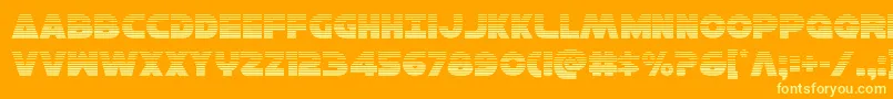 Hansolov3grad-fontti – keltaiset fontit oranssilla taustalla