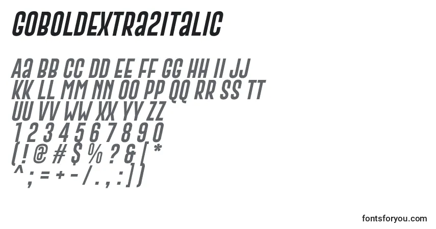 GoboldExtra2Italic-fontti – aakkoset, numerot, erikoismerkit