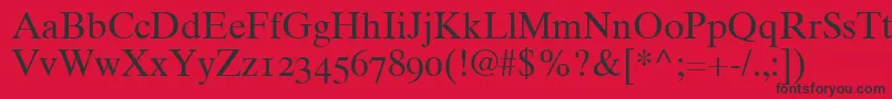 Times10RomanOldstyleFigures Font – Black Fonts on Red Background
