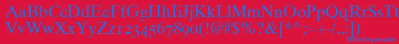 Police Times10RomanOldstyleFigures – polices bleues sur fond rouge