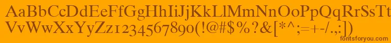 Шрифт Times10RomanOldstyleFigures – коричневые шрифты на оранжевом фоне
