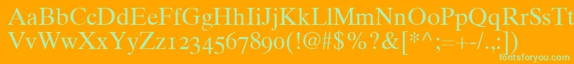 Times10RomanOldstyleFigures Font – Green Fonts on Orange Background