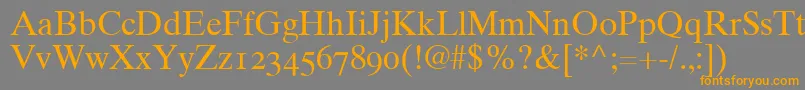 フォントTimes10RomanOldstyleFigures – オレンジの文字は灰色の背景にあります。