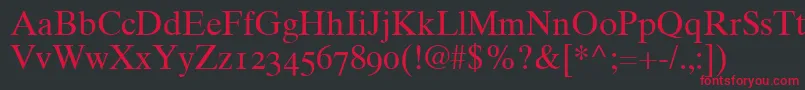 Times10RomanOldstyleFigures Font – Red Fonts on Black Background