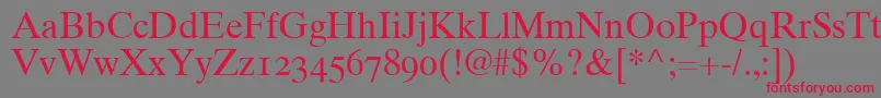 Times10RomanOldstyleFigures Font – Red Fonts on Gray Background