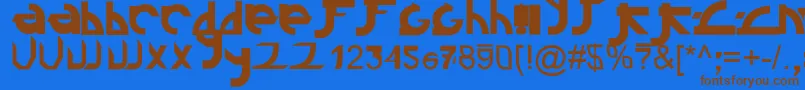 Linkin ffy Font – Brown Fonts on Blue Background