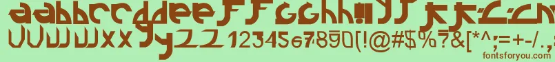 Linkin ffy-Schriftart – Braune Schriften auf grünem Hintergrund