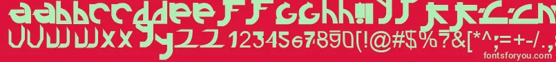 Linkin ffy Font – Green Fonts on Red Background