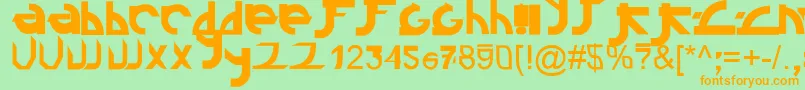 Linkin ffy-fontti – oranssit fontit vihreällä taustalla