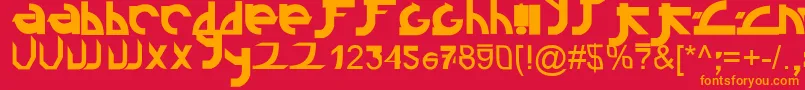 Linkin ffy Font – Orange Fonts on Red Background