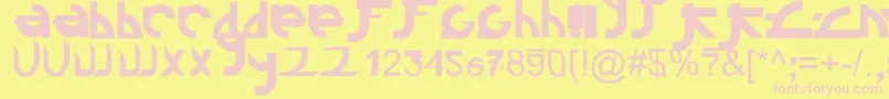 Fonte Linkin ffy – fontes rosa em um fundo amarelo