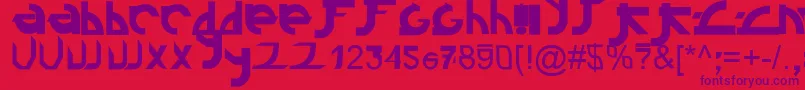 フォントLinkin ffy – 赤い背景に紫のフォント